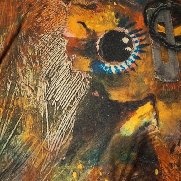 Effection Women's Black Colorful Picasso Short Sleeve Crew Neck Tee XL - Picture 5 of 8